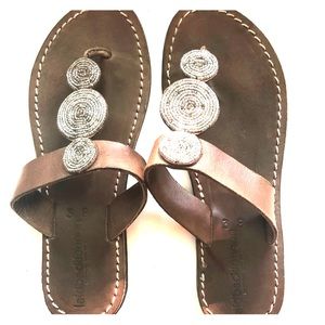 Laidbacklondon brown leather sandals